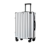 YGDYFDC Valigia Valigia Trolley Grezza, Valigia Robusta e Durevole, Ruota Universale AntiGraffio Valigia con Password da 20 Pollici e 26 Pollici Valigia Grande(Silver,26in)