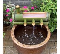 YGFBLSZ Fontana in bambù Naturale, Elemento d'Acqua Zen, Cascata da Tavolo, Ornamento per la circolazione dell'acquario, Decorazione per paesaggi Acquatici, per Giardino, laghetto, Prato,31.5in