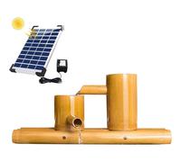 YGFBLSZ Kit Fontana in bambù Naturale, Elemento d'Acqua per Giardino Esterno, Vasca per Uccelli Liscia e Anti-crepa, con Pompa Solare, per Balcone, Prato, Ornamento per Cortile, 19,7 polli,19.7in