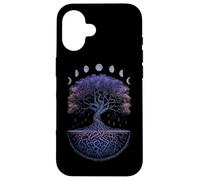 Yggdrasil Albero della Vita Norreno Fasi vichinghe della Luna Custodia per iPhone 16