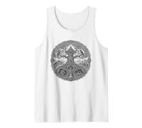 Yggdrasil Norse World Tree Sacra Mitologia Line Art Canotta