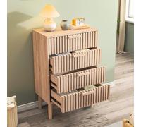 YGHQAP Cassettiera a 4 cassetti in legno, cassettiera per camera da letto, adulto, stile scandinavo, mobile per soggiorno, camera da letto, corridoio, cassettiera in legno, 60 x 34 x 91 cm