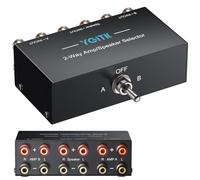 YGiTK Audio Stereo Switch 2 Ingressi/Uscite,Commutatore Audio Bidirezionale a Banana Plug,Switch A/B,300W RMS,Senza Alimentazione - per Hi-Fi,Home Theater,Studio di Registrazione
