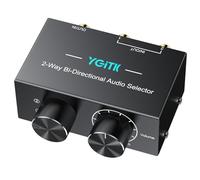 YGiTK Commutatore Audio Bidirezionale RCA/3.5mm, Nero, 1 Ingresso 2 Uscite Switch A/B per Altoparlanti e Cuffie - Design Passivo Senza Alimentazione- Perfetto per Hi-Fi, PC e Home Studio