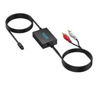 YGiTK Convertitore da Ottico a RCA con Cavo Integrato 2.1m, DAC Digitale-Audio con Chip di Amplificazione, 192kHz/24bit per TV, Lettori Blu-ray, Console - Segnale Audio Puro e Potenziato