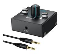 YGiTK Switch Audio HDMI 2-in-1-out con Controllo Volume Integrato, Splitter 3.5 mm Senza Alimentazione per PC/TV/Cuffie - Cavo 1m Incluso e Design Compatto