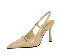 YGJKLIS Donna 9.52CM Cavo Fuori Indietro Cinturina della Caviglia Stiletto Pompe Puntato Toe Party Club Wedding Prom Tacco Alto (Colore Cache,40)