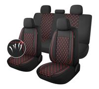 YGL Breathble - Set completo di coprisedili per auto, lavabili, in tessuto di alta qualità, coprisedili per auto, berline, furgoni, camion, SUV (nero/rosso)