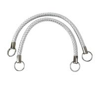 YGLEEULI 2 Pezzi Borse in Tessuto Manico in Pelle Moda PU Borsa a Tracolla da Donna Borsa con Cinturino Borsa Fai da Te sostituire Gli Accessori 25/40/50 cm per Borse(Silver-Silver-40cm)