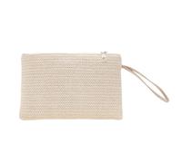 YGLEEULI Borsa da spiaggia, pochette donna, in tessuto, polso, estiva Pochette Donna Elegante(WHITE)