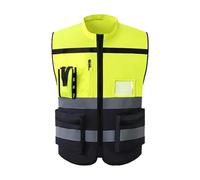 YGLEEULI Gilet di Sicurezza Antinfortunistici Gilet di sicurezza multitasche in tessuto Oxford ad alta visibilità for la guida notturna(Color2,M)