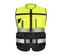YGLEEULI Gilet di Sicurezza Antinfortunistici Gilet di sicurezza multitasche in tessuto Oxford ad alta visibilità for la guida notturna(Color4,XL)
