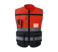 YGLEEULI Gilet di Sicurezza Antinfortunistici Gilet di sicurezza multitasche in tessuto Oxford ad alta visibilità for la guida notturna(Color3,M)