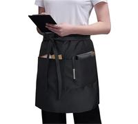 YGLEEULI Grembiule universale unisex a mezzo busto con bavaglino, ristorante, cucina, caffè, negozio di tè, cameriera, chef, uniformi, grembiule corto in vita tasche Grembiule semplice(Two pockets)