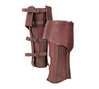 YGLEEULI Horse Riding Half Chap Ghette in pelle for equitazione, armatura for gambe, gambali da cavaliere, copriscarpe, copri stivali, accessorio for costumi cosplay, ghette uomo(Brown)