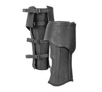 YGLEEULI Horse Riding Half Chap Ghette in pelle for equitazione, armatura for gambe, gambali da cavaliere, copriscarpe, copri stivali, accessorio for costumi cosplay, ghette uomo(Black)