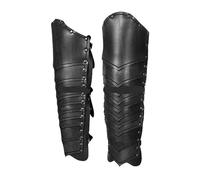 YGLEEULI Horse Riding Half Chap Kit costume da cavaliere for cosplay, copriscarpe, ghette, gambali, in pelle for larp, per uomo(Black)