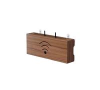 YGLEEULI Sistema di archiviazione del router Scatola di archiviazione del set-top WiFi montata a parete in legno Presa for cavo TV Fila di plug-in Rack per Router(30cm-Walnut color)