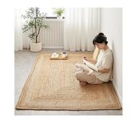 YGLEEULI Tappeto for soggiorno, zerbino d'ingresso in juta intrecciato a mano, resistente all'usura, tappeti for camera da letto bifacciali Per Interno(Brown,150x240cm)