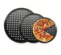 YGLONG Teglie per Pizza 1 teglia rotonda for pizza con fori, antiaderente, resistente al calore, for forno, in acciaio carbonio, for torte di mele, da cucina