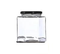 YGLONG Vasetti Per Marmellata Barattolo for bottiglie di vetro trasparente esagonale for cucina Bottiglie vuote for barattolo di marmellata di vetro in scatola con contenitore for miele e noci(500ml)