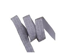 YGMNQAL 15mm Gold Silver Glitter Thread FOE Ribbon Fold Over Elastic Bands for Hair Tie Underwear Bracelet DIY Sewing Accessories(90104,50Yards)