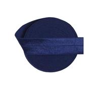 YGMNQAL 20mm Shiny Fold Over Elastic Spandex Satin Band Hair Tie Headband Dress Sewing Lace Trim(Deep Blue,31 Yards)