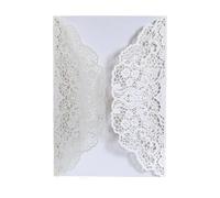 YGMNQAL 25/50 pezzi Laser Cut Inviti for matrimonio Carta pizzo Fiore Business Biglietti di auguri Compleanno Bridal Shower Festa nozze Decorazione(White,50pcs)