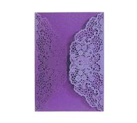 YGMNQAL 25/50 pezzi Laser Cut Inviti for matrimonio Carta pizzo Fiore Business Biglietti di auguri Compleanno Bridal Shower Festa nozze Decorazione(Purple,25pcs)
