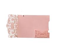 YGMNQAL 25/50 pezzi Laser Cut Invito a nozze Trifold Business Lace Biglietti di auguri Matrimonio Compleanno Festa Regalo Forniture(Pink,50pcs)