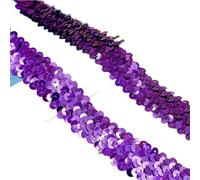 YGMNQAL 30mm Sequin Lace Trim Elastic Band Ribbon Stretch Fabric for Dress Curtain Clothes DIY Latin Sewing Accessories(Purple,30mm-5Meters)