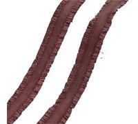 YGMNQAL 5-30Yards 13mm Double Ruffle Elastic Band for Underwear Bra Strap Rubber Bands Belt Clothes Trim Stratch Tape Sewing Accessories(30RedCoffee,30Yards)
