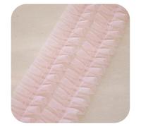 YGMNQAL 6m Fine Wide 5cm Elastic Pleated Mesh Tulle Lace Applique Guipure Folded Sewing Fabric Ribbon Edge Trim DIY Dresses Clothes Decor(Pink)
