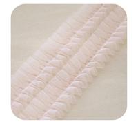 YGMNQAL 6m Fine Wide 5cm Elastic Pleated Mesh Tulle Lace Applique Guipure Folded Sewing Fabric Ribbon Edge Trim DIY Dresses Clothes Decor(Bare Powder)