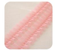 YGMNQAL 6m Fine Wide 5cm Elastic Pleated Mesh Tulle Lace Applique Guipure Folded Sewing Fabric Ribbon Edge Trim DIY Dresses Clothes Decor(Color2)