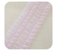 YGMNQAL 6m Fine Wide 5cm Elastic Pleated Mesh Tulle Lace Applique Guipure Folded Sewing Fabric Ribbon Edge Trim DIY Dresses Clothes Decor(Roses)