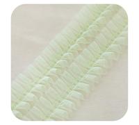 YGMNQAL 6m Fine Wide 5cm Elastic Pleated Mesh Tulle Lace Applique Guipure Folded Sewing Fabric Ribbon Edge Trim DIY Dresses Clothes Decor(Green)