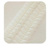 YGMNQAL 6m Fine Wide 5cm Elastic Pleated Mesh Tulle Lace Applique Guipure Folded Sewing Fabric Ribbon Edge Trim DIY Dresses Clothes Decor(Light Yellow)