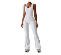 YGMNQAL Body Schiena Scoperta Donna Tuta Da Yoga Solida, Tuta Da Fitness, Abbigliamento Da Allenamento For Donna, Abbigliamento Sportivo Da, Set For Il Sollevamento(White,S)