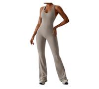 YGMNQAL Body Schiena Scoperta Donna Tuta Da Yoga Solida, Tuta Da Fitness, Abbigliamento Da Allenamento For Donna, Abbigliamento Sportivo Da, Set For Il Sollevamento(Beige,M)