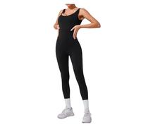 YGMNQAL Body Schiena Scoperta Donna Tuta sportiva da yoga senza cuciture, con apertura sulla schiena, for sollevamento fianchi, da donna, for allenamento all'aperto, corsa, palestra(Black,S)