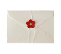 YGMNQAL Busta di carta con fiore d'amore colore unito bottone a corda fai da te for invito a nozze(White)