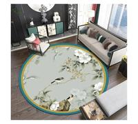 YGMNQAL Classical Flower & Landscape Round Rug - Elegant Aesthetic Decor For Study, Bedroom & Tabletop(Color1,Diameter 160cm(63in))