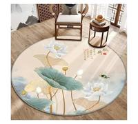 YGMNQAL Classical Flower & Landscape Round Rug - Elegant Aesthetic Decor For Study, Bedroom & Tabletop(Color6,Diameter 150cm(59in))