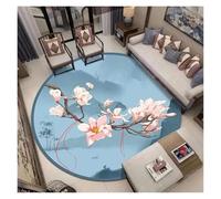 YGMNQAL Classical Flower & Landscape Round Rug - Elegant Aesthetic Decor For Study, Bedroom & Tabletop(Color4,Diameter 100cm(39in))