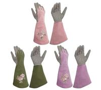 YGMNQAL Garden Rose Pruning Thorn-Proof Gloves Printed Gardening Trimming Labor Protection Long Hands Protector(Light green,S)