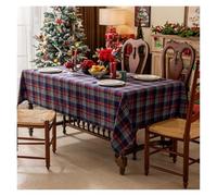 YGMNQAL Green Plaid Christmas Tablecloth, Tartan Table Cloth Decorations, Winter Holiday Tablecloths For Rectangle Tables Parties Dining(Checker Pattern 3,140x180cm)