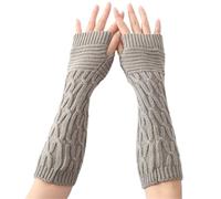 YGMNQAL Guanti Senza Dita Accessories Sleeves For Women Arm Warmers Winter Warm Knit Fingerless Gloves Half Finger Oversleeve(Grey)