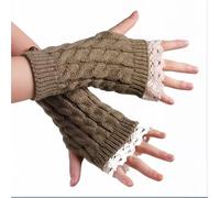 YGMNQAL Guanti Senza Dita Lace Fingerless Gloves Women's Winter Warm Cute Half Finger Knitted Glove Mittens(Grey)
