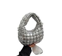 YGMNQAL Handbag Solid Color Mini Pleated Cloud Bags Simple Versatile Single Shoulder Crossbody(Silver)